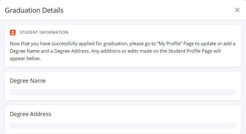 Screenshot of the Graduation Details page in DukeHub.