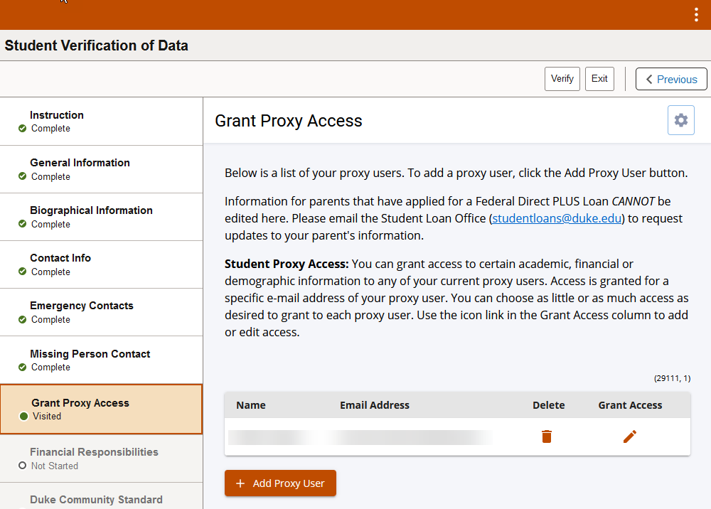 Grant Proxy Access (DukeHub)