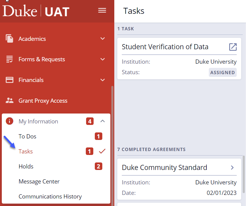 Student Data Verification Tasks