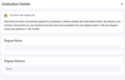 Screenshot of the Graduation Details page in DukeHub.